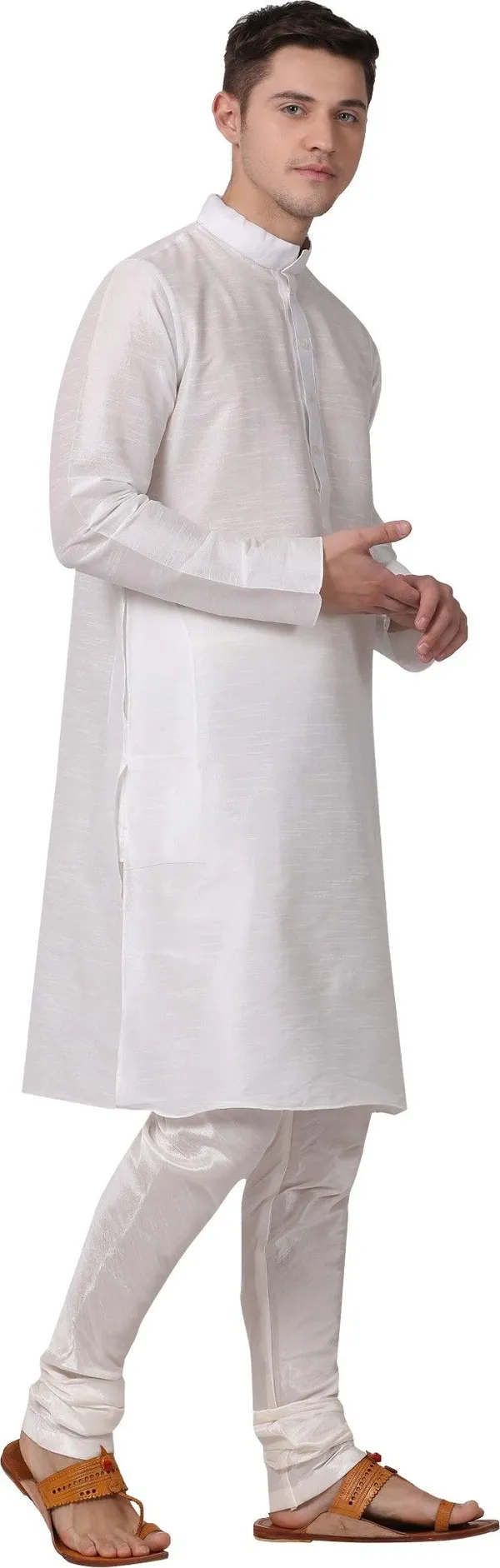 Tabard_Men_Solid_Straight_Kurta_(White)