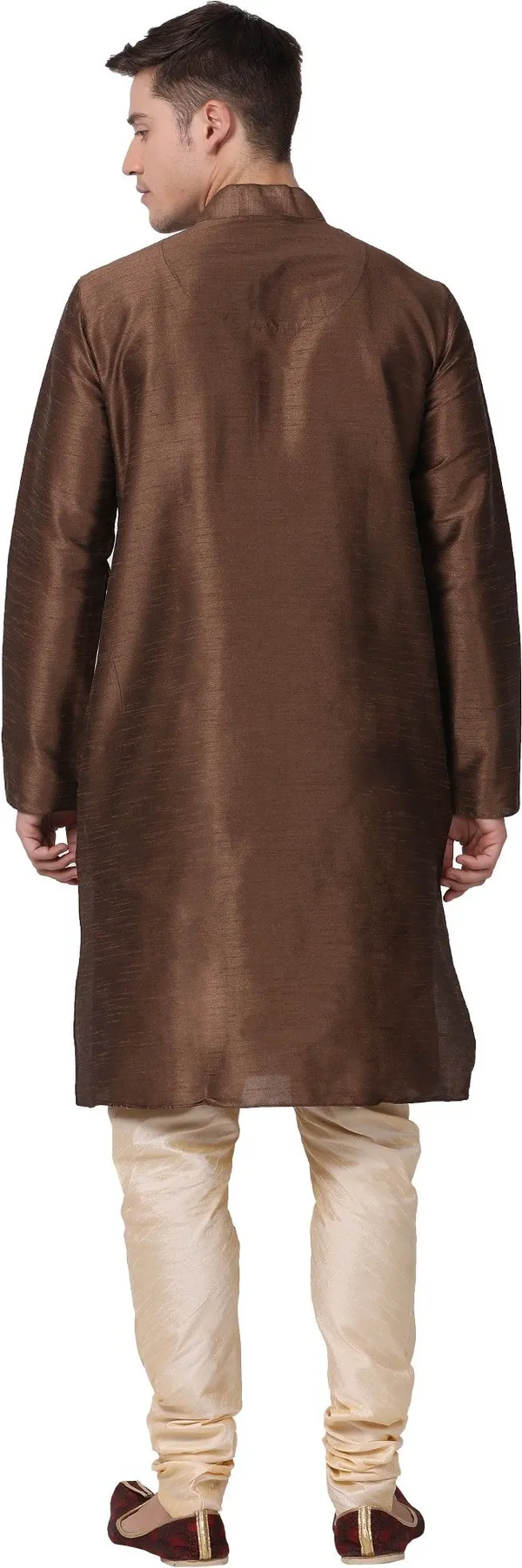 Tabard_Men_Solid_Straight_Kurta_(Brown)