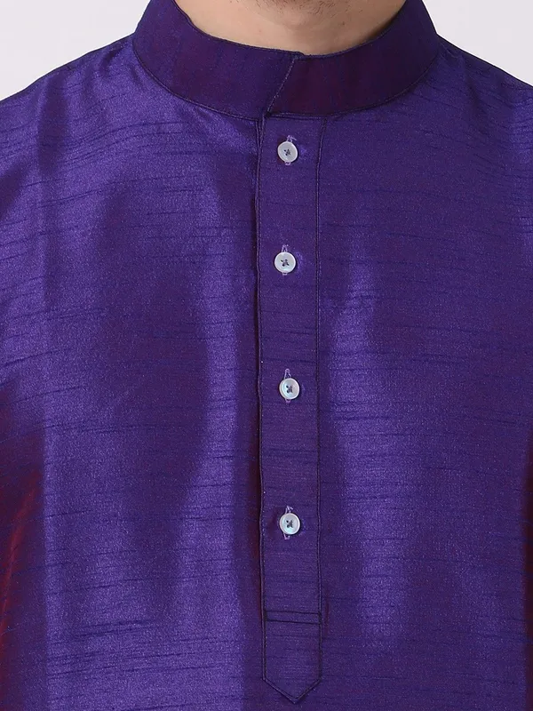 Tabard_Men_Solid_Straight_Kurta_(Purple)