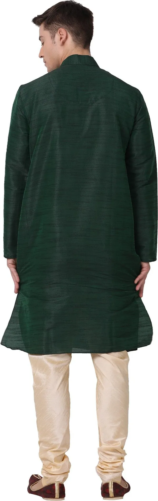 Tabard_Men_Solid_Straight_Kurta_(Green)