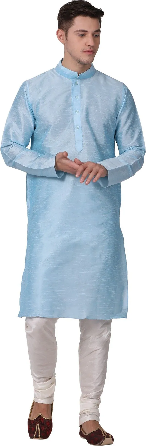 Tabard_Men_Solid_Straight_Kurta_(Blue)