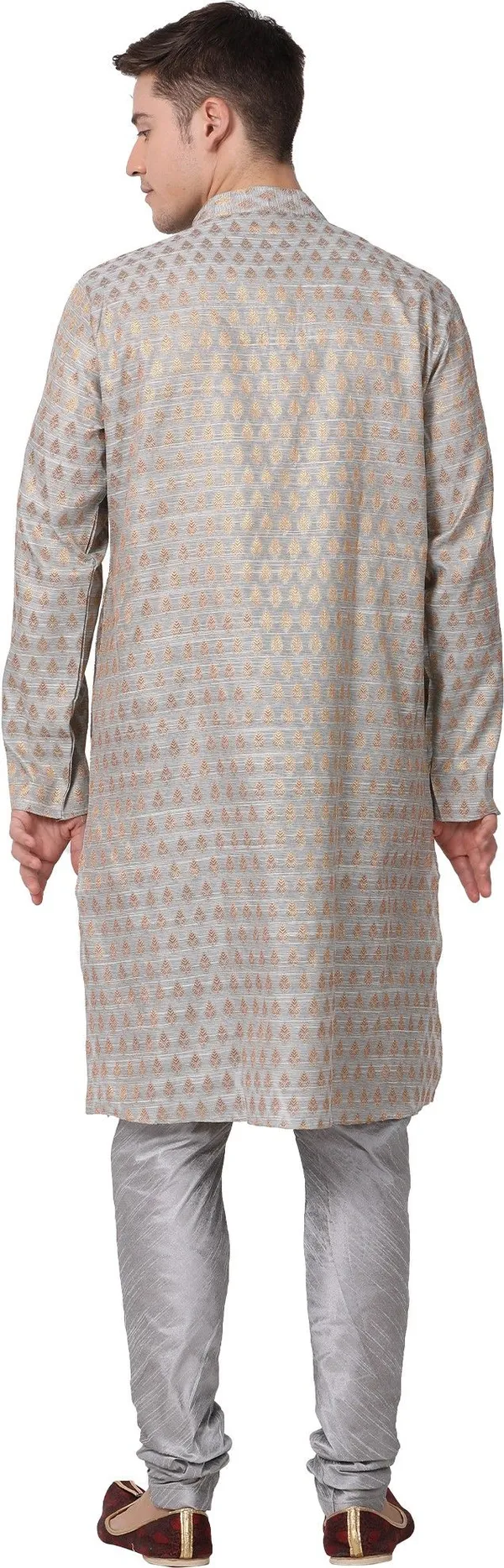 Tabard_Men_Self_Design_Straight_Kurta_(Silver)