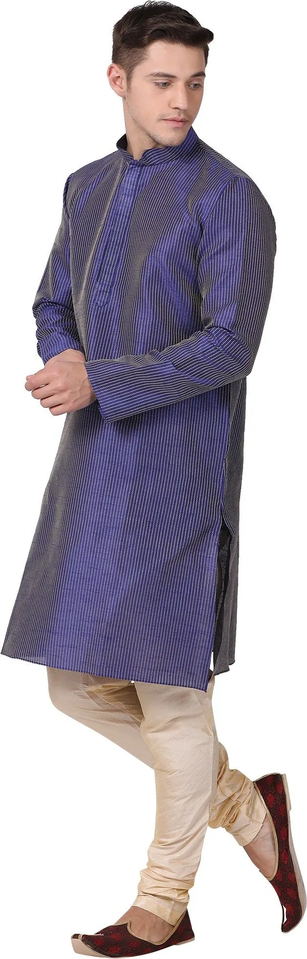 Tabard_Men_Striped_Straight_Kurta_(Purple)