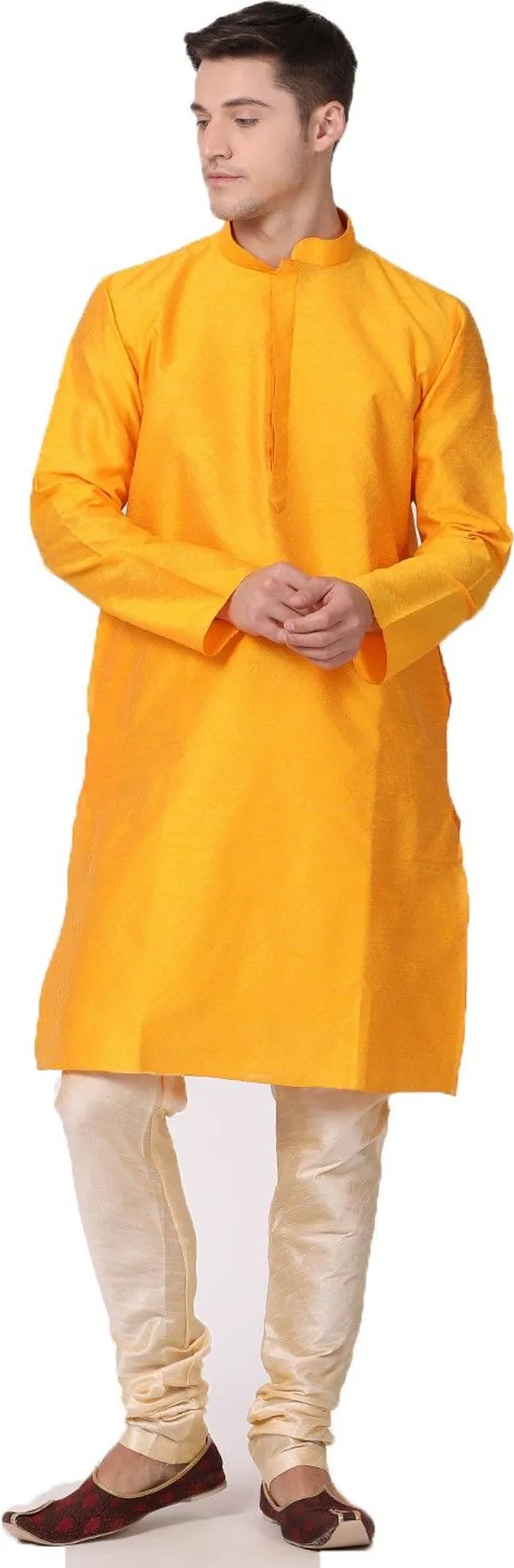 Tabard_Men_Self_Design_Straight_Kurta_(Yellow)