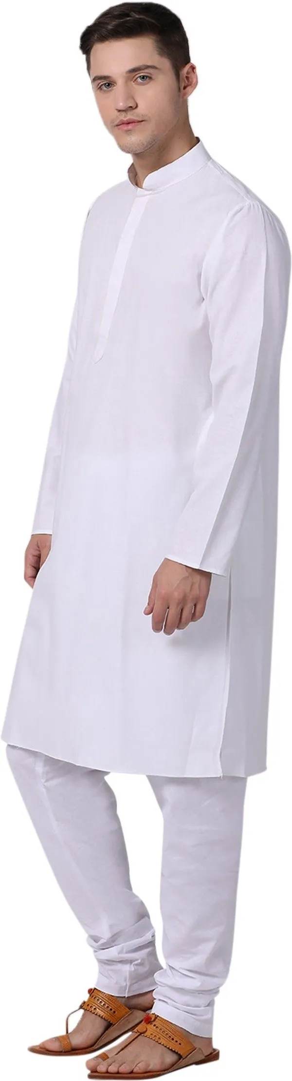 Tabard_Men_Solid_Straight_Kurta_(White)