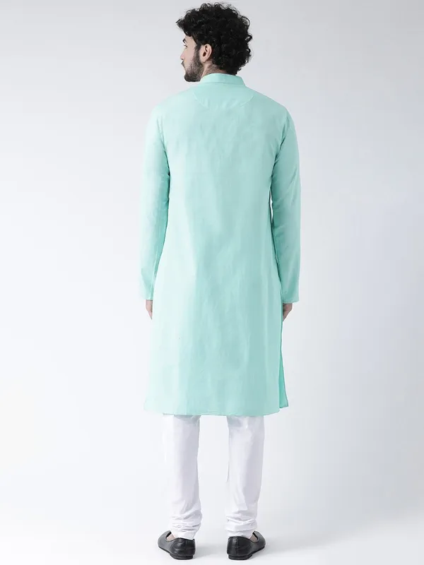 Tabard_Men_Solid_Straight_Kurta_(Green)