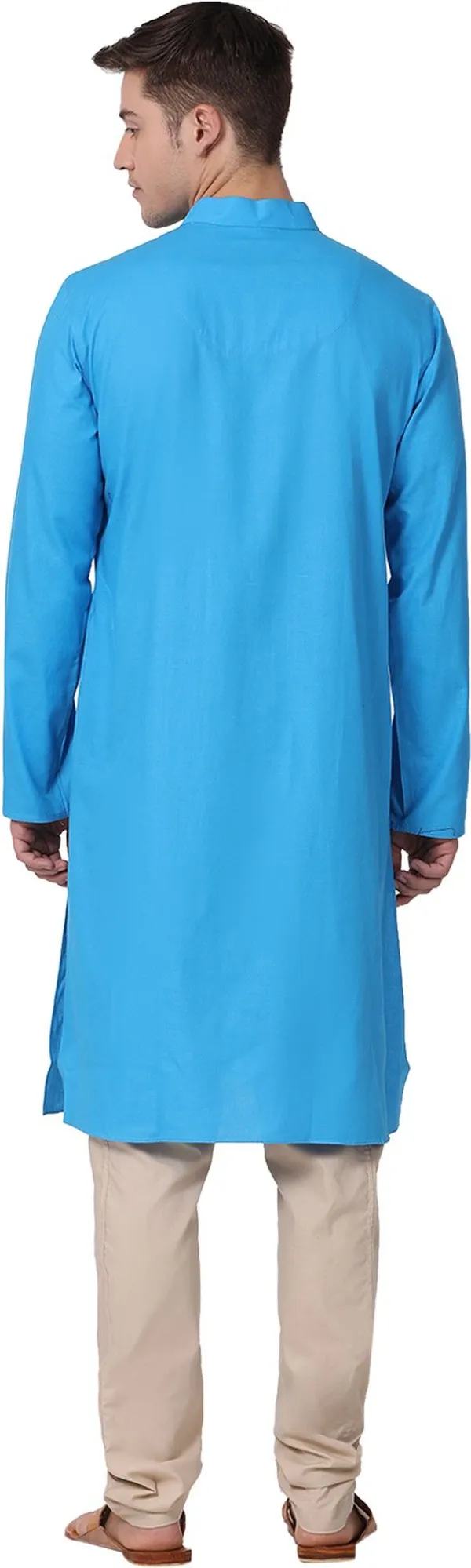 Tabard_Men_Solid_Straight_Kurta_(Blue)