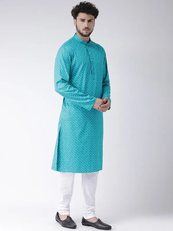 Tabard_Men_Printed_Straight_Kurta_(Blue)