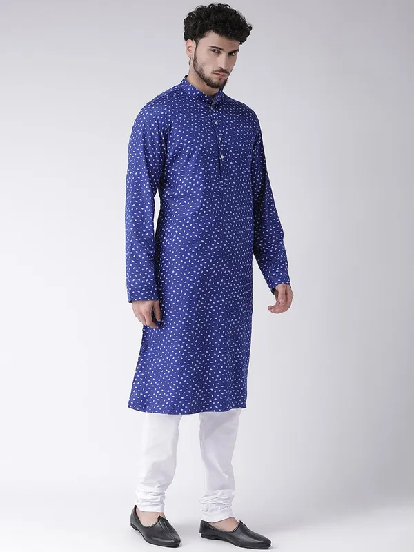Tabard_Men_Printed_Straight_Kurta_(Blue)