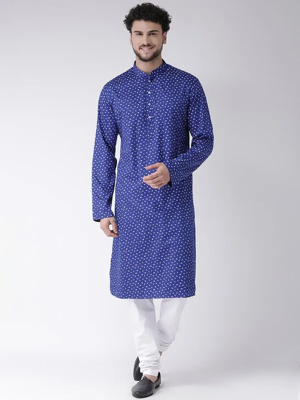 Tabard_Men_Printed_Straight_Kurta_(Blue)