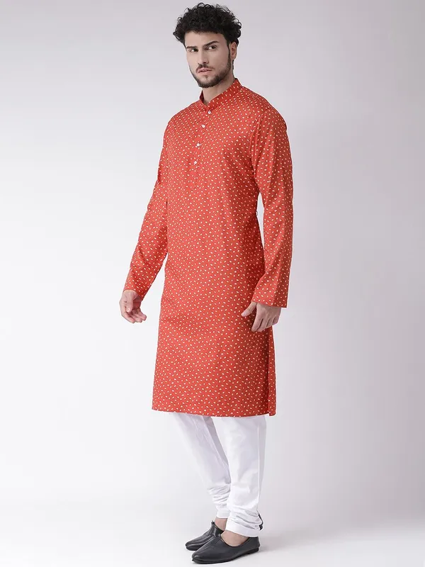 Tabard_Men_Printed_Straight_Kurta_(Red)