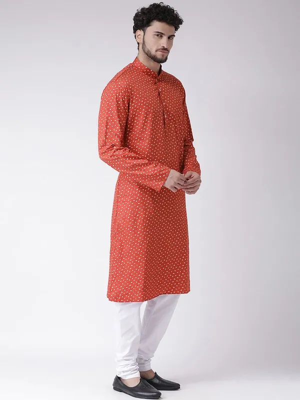 Tabard_Men_Printed_Straight_Kurta_(Red)