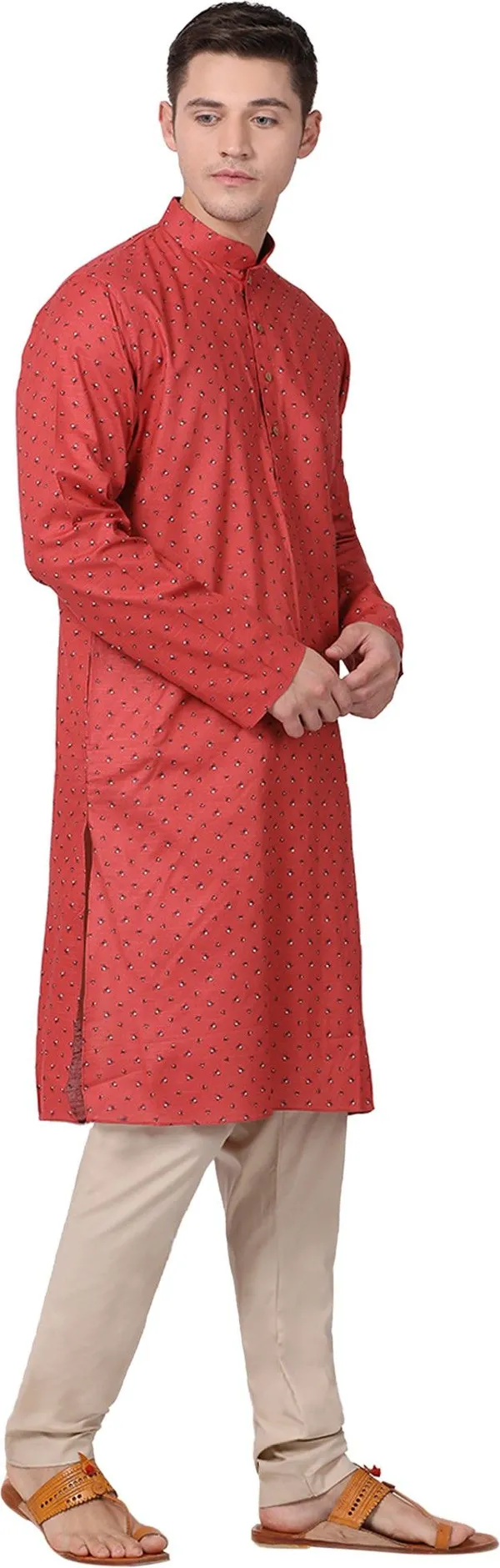 Tabard_Men_Printed_Straight_Kurta_(Red,_White,_Black)