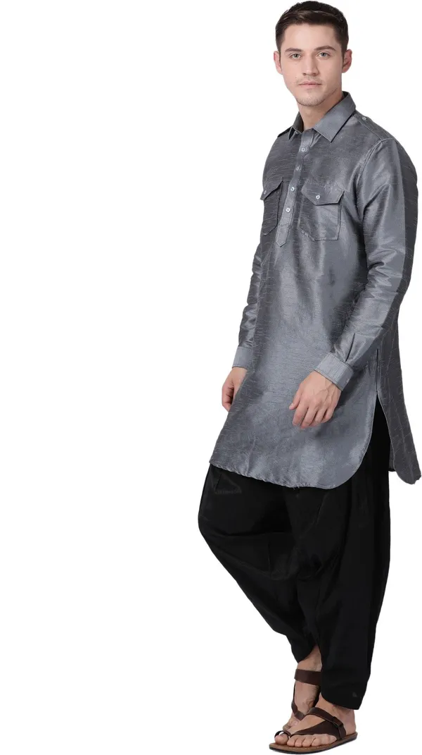 Tabard_Men_Self_Design_Pathani_Kurta_(Grey)