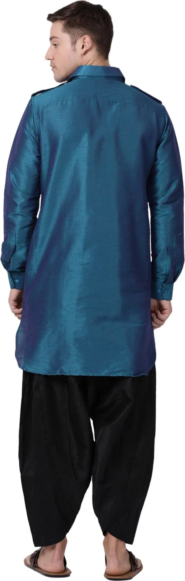 Tabard_Men_Self_Design_Pathani_Kurta_(Blue)
