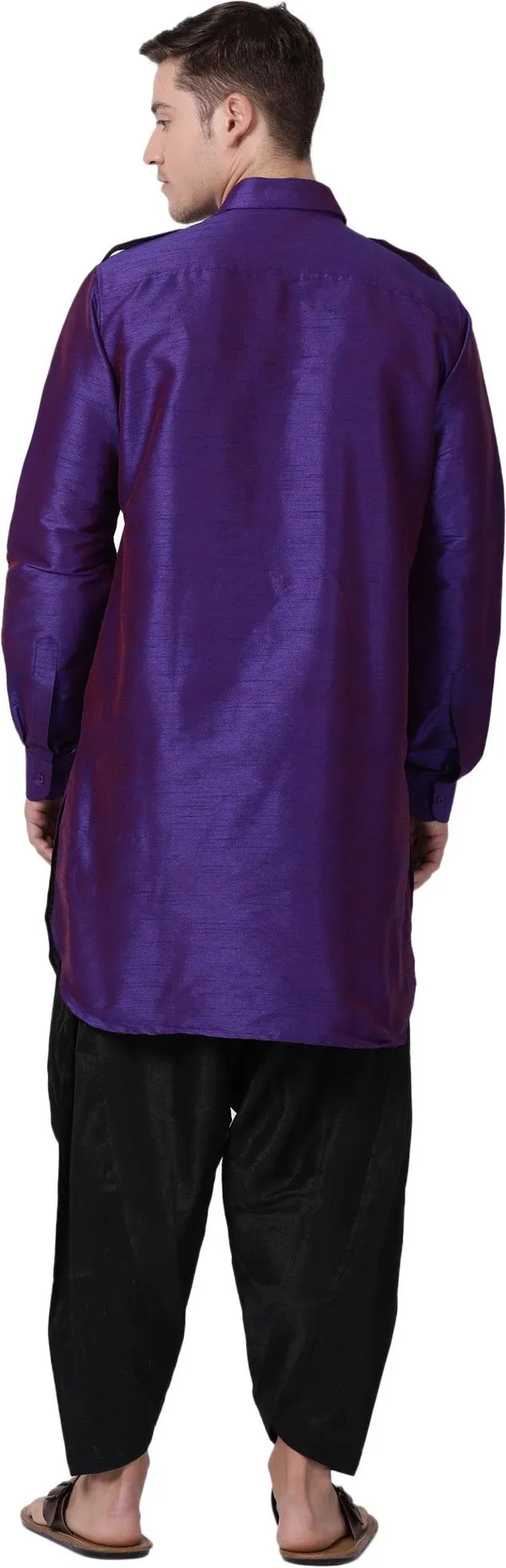 Tabard_Men_Self_Design_Pathani_Kurta_(Purple)