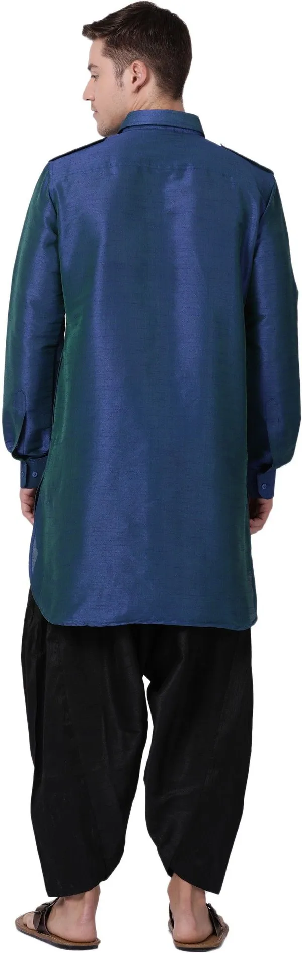 Tabard_Men_Self_Design_Pathani_Kurta_(Blue)