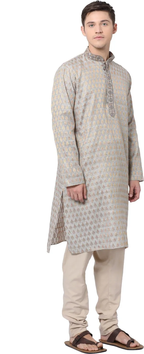 Tabard_Men_Self_Design_Straight_Kurta_(Grey)