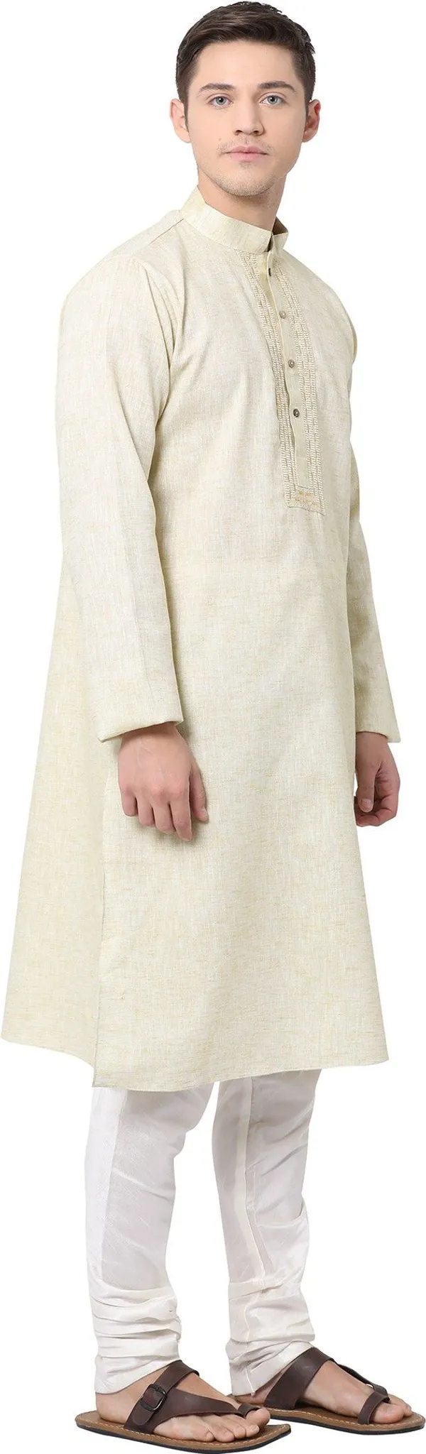 Tabard_Men_Printed_Straight_Kurta_(Yellow)