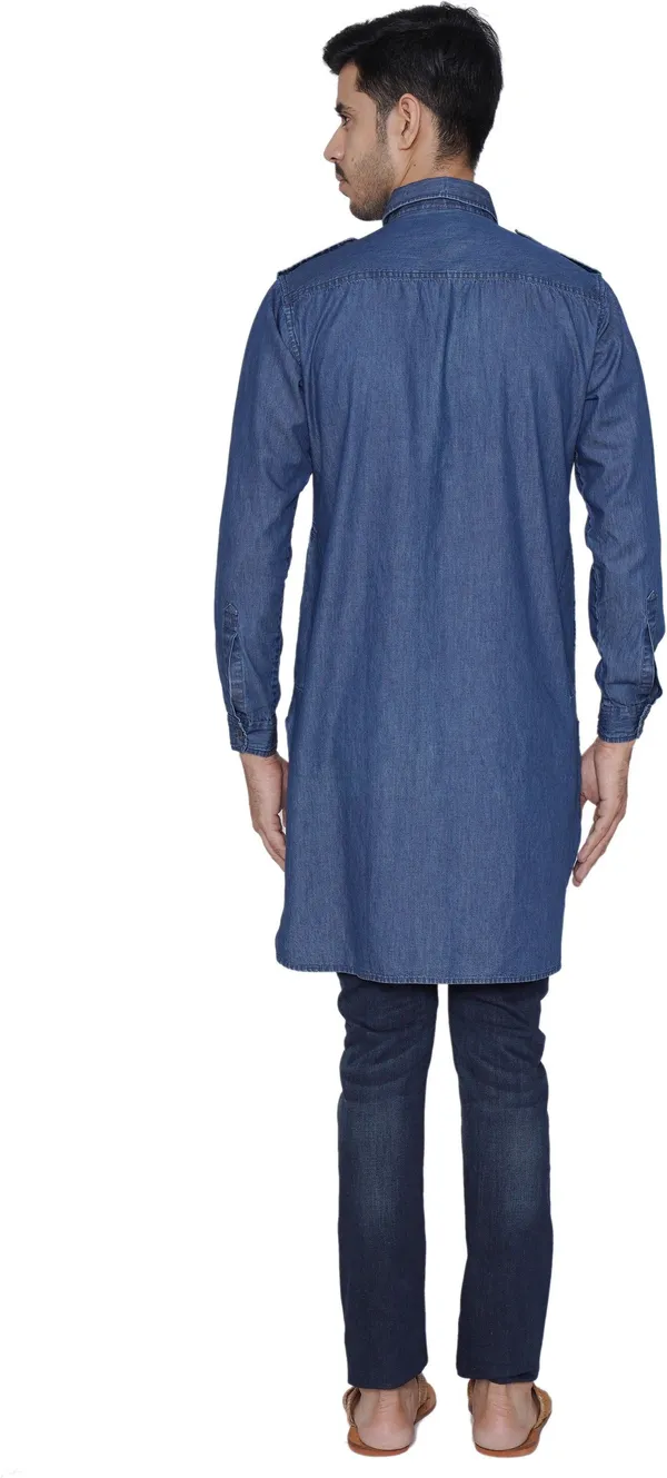 Tabard_Men_Solid_Straight_Kurta_(Blue)