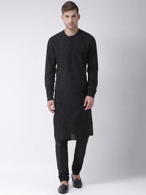 Tabard_Men_Printed_Straight_Kurta_(Black)