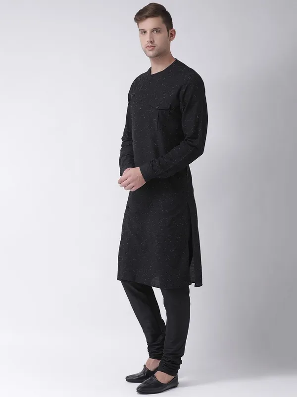 Tabard_Men_Printed_Straight_Kurta_(Black)