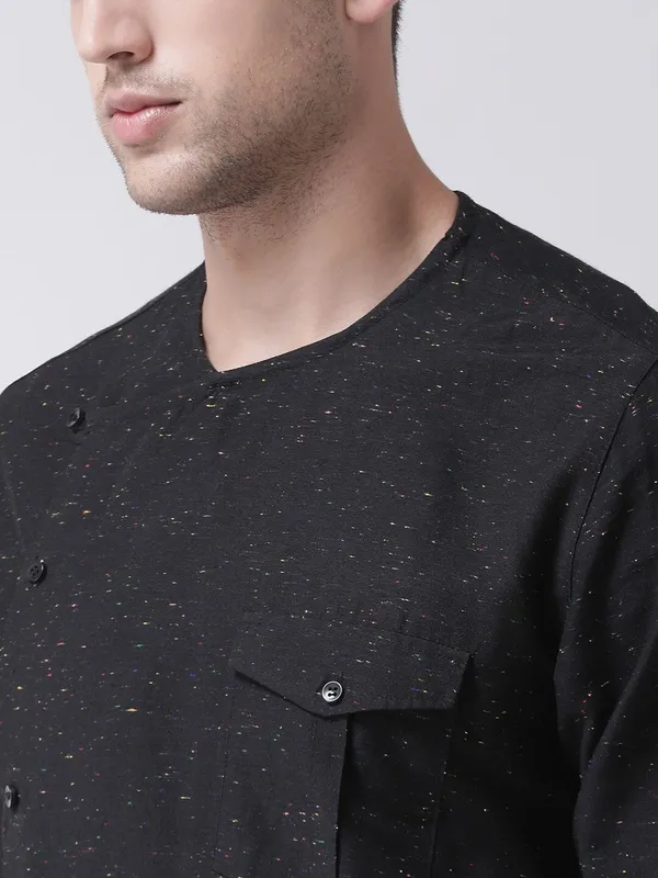 Tabard_Men_Printed_Straight_Kurta_(Black)