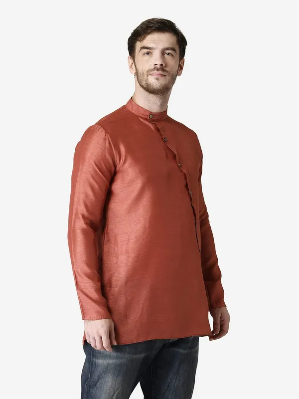 Tabard_Men_Self_Design_Straight_Kurta_(Red)
