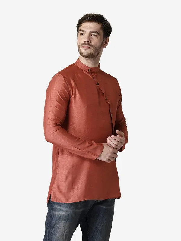 Tabard_Men_Self_Design_Straight_Kurta_(Red)