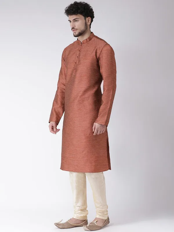 Tabard_Men_Printed_Straight_Kurta_(Red)