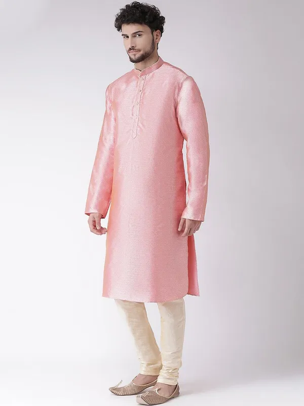 Tabard_Men_Printed_Straight_Kurta_(Pink)