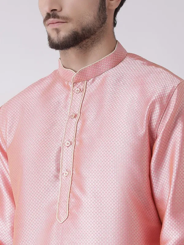 Tabard_Men_Printed_Straight_Kurta_(Pink)