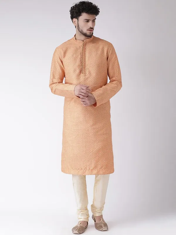 Tabard_Men_Printed_Straight_Kurta_(Pink)