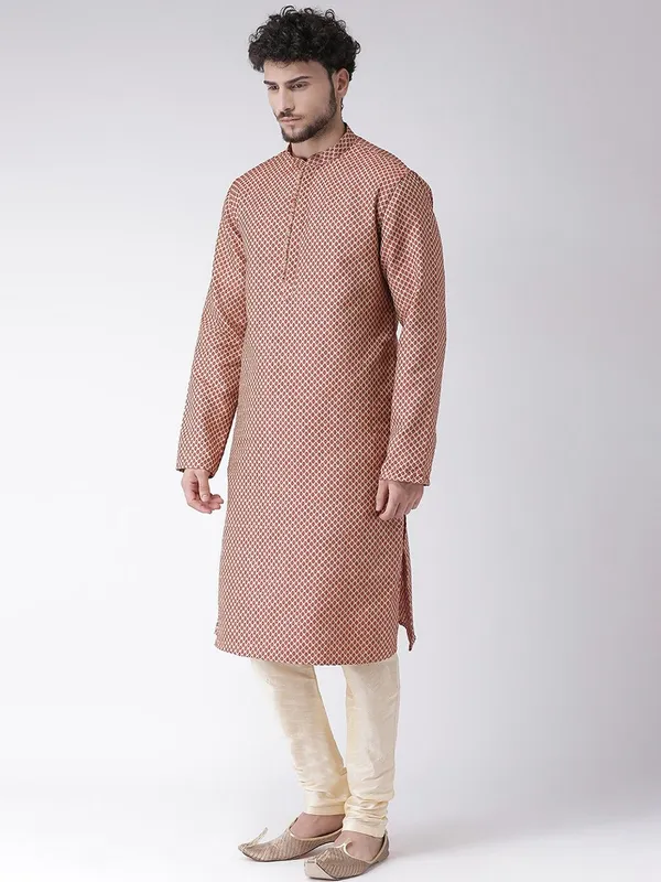 Tabard_Men_Printed_Straight_Kurta_(Maroon)