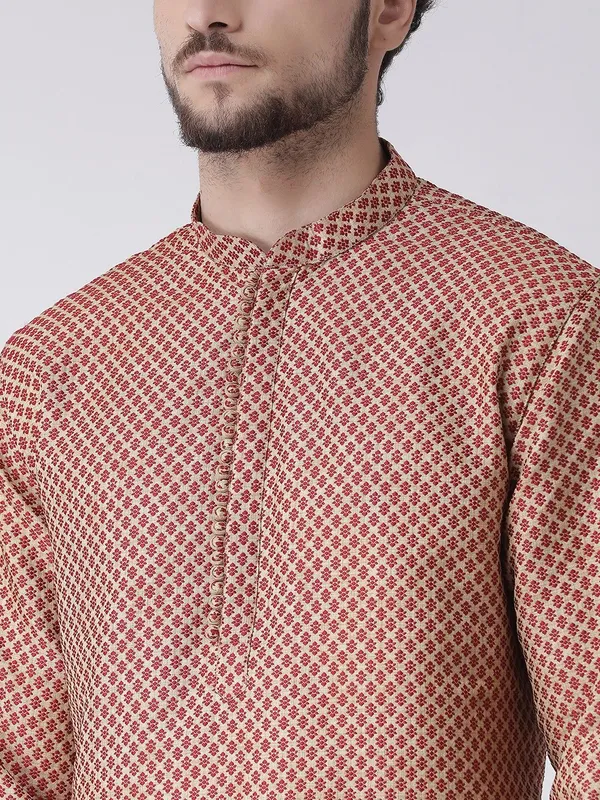 Tabard_Men_Printed_Straight_Kurta_(Maroon)