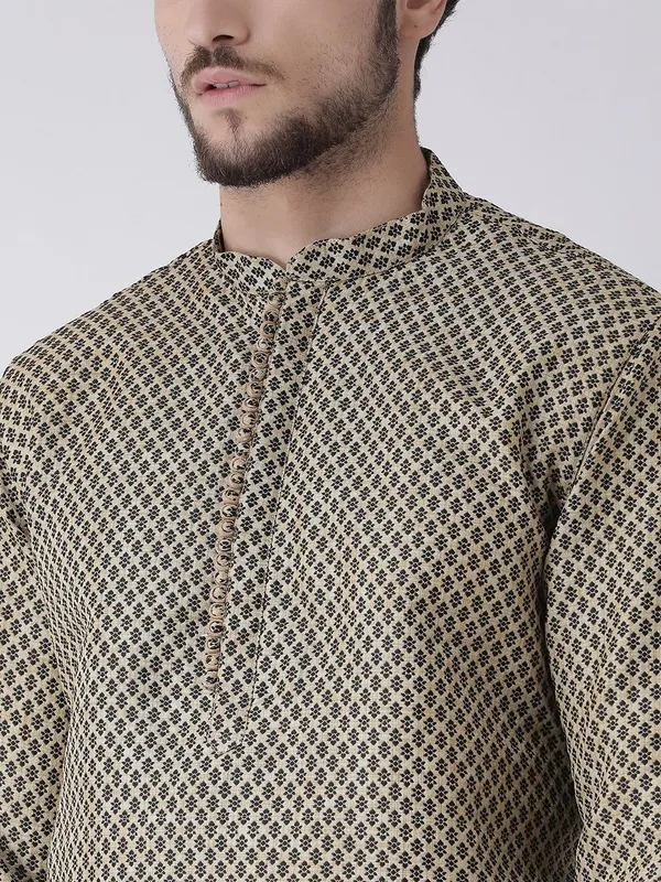 Tabard_Men_Printed_Straight_Kurta_(Black)