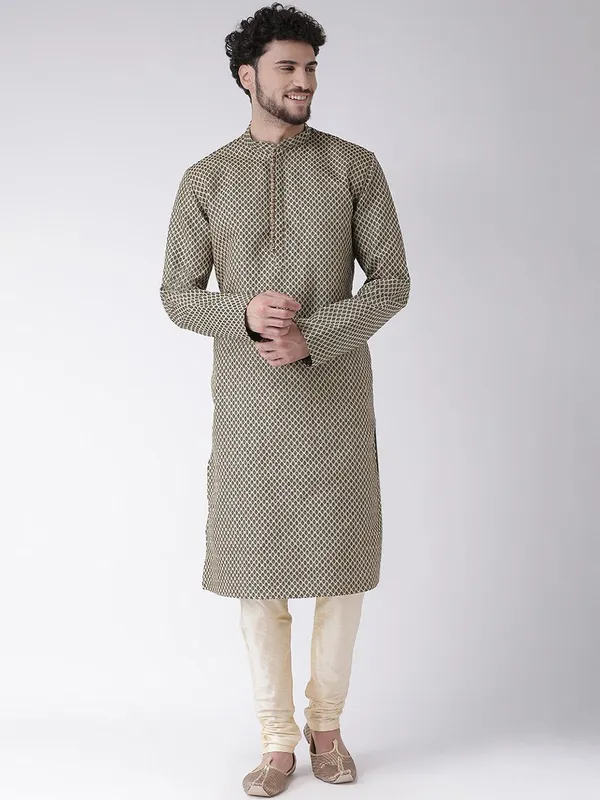 Tabard_Men_Printed_Straight_Kurta_(Black)