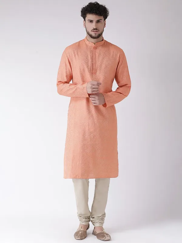 Tabard_Men_Printed_Straight_Kurta_(Pink)