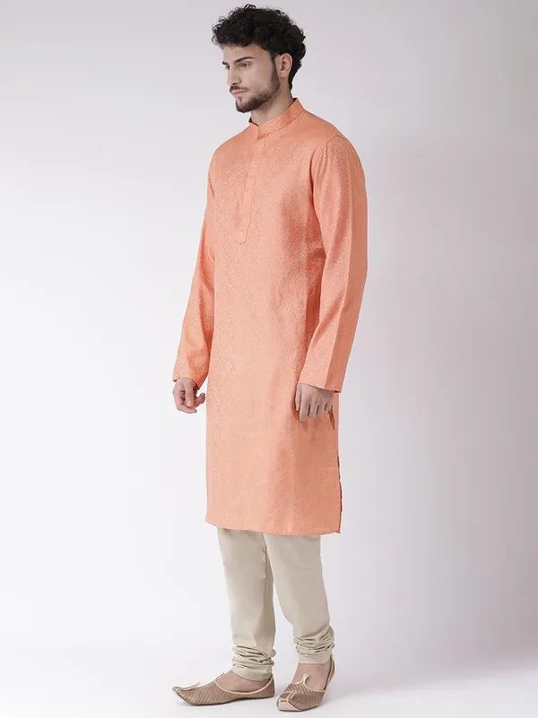 Tabard_Men_Printed_Straight_Kurta_(Pink)