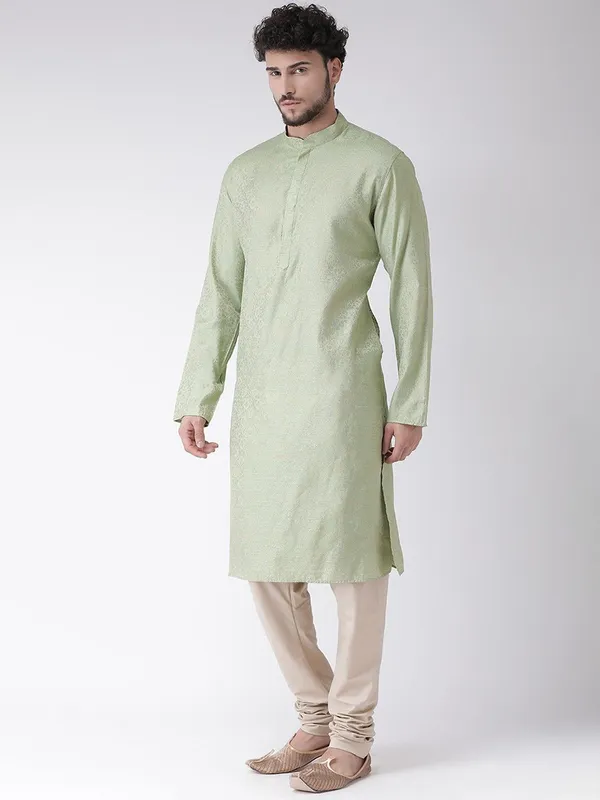 Tabard_Men_Printed_Straight_Kurta_(Green)