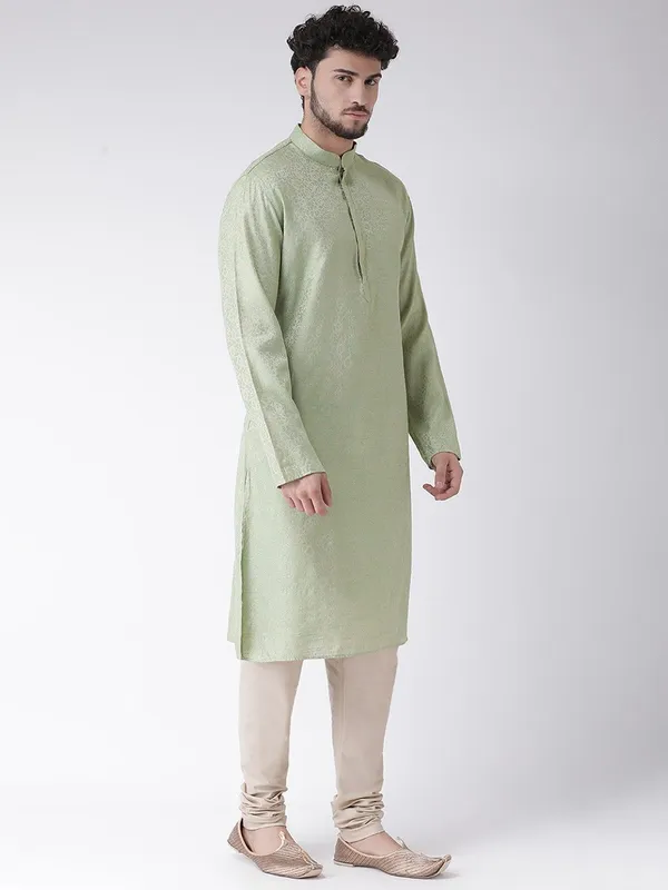 Tabard_Men_Printed_Straight_Kurta_(Green)