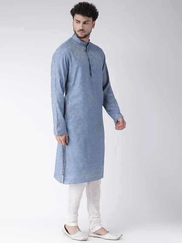 Tabard_Men_Printed_Straight_Kurta_(Blue)