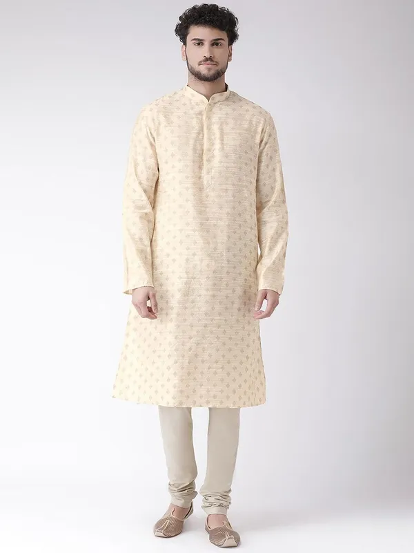 Tabard_Men_Self_Design_Straight_Kurta_(Beige)