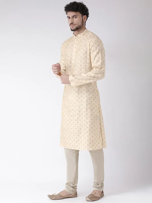 Tabard_Men_Self_Design_Straight_Kurta_(Beige)