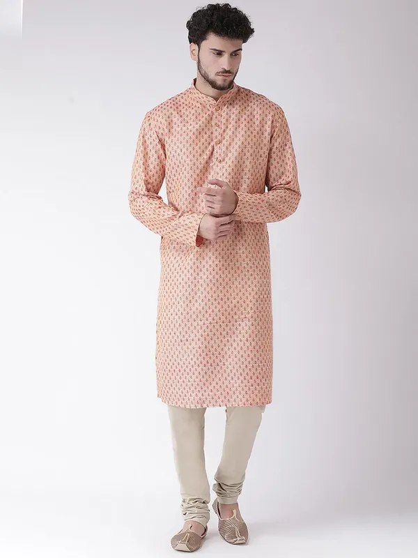 Tabard_Men_Printed_Straight_Kurta_(Red)