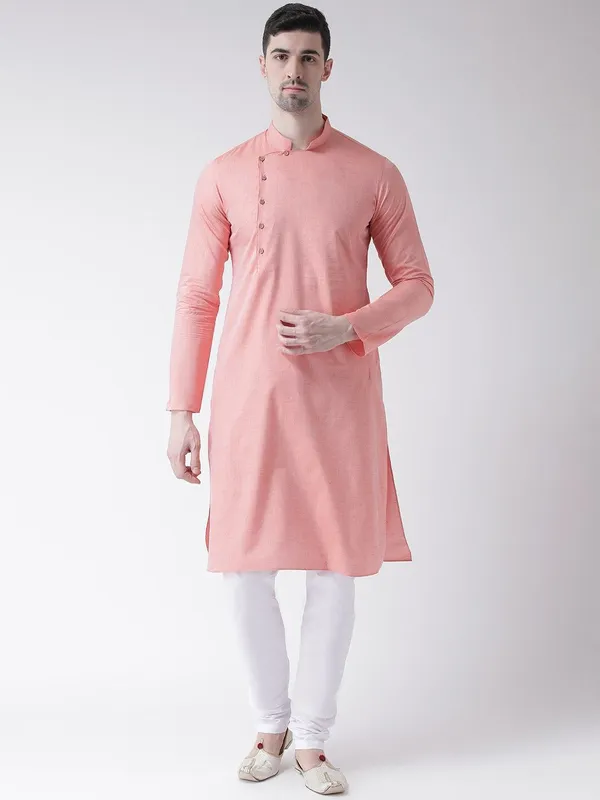 Tabard_Men_Solid_Straight_Kurta_(Pink)