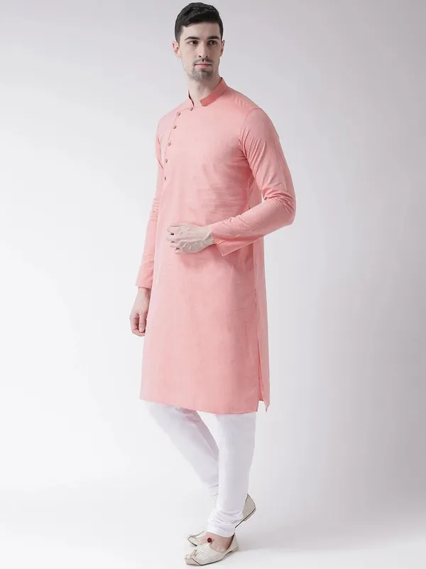 Tabard_Men_Solid_Straight_Kurta_(Pink)