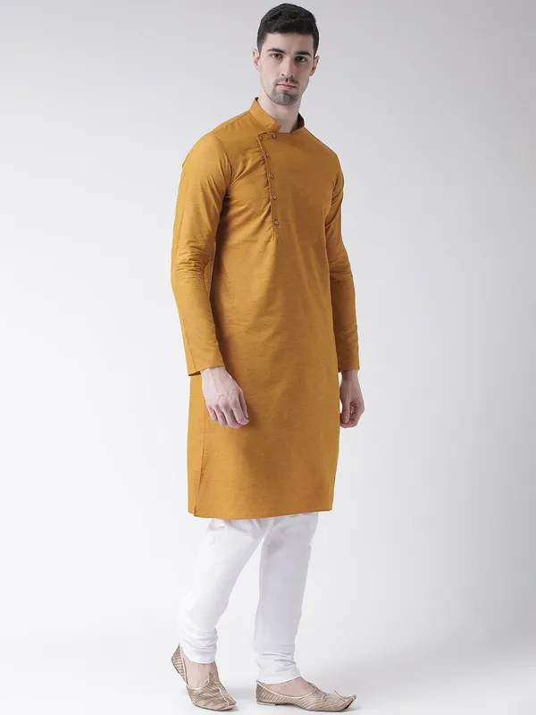 Tabard_Men_Solid_Straight_Kurta_(Yellow)