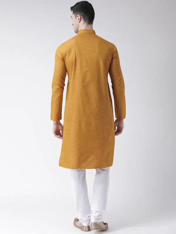 Tabard_Men_Solid_Straight_Kurta_(Yellow)