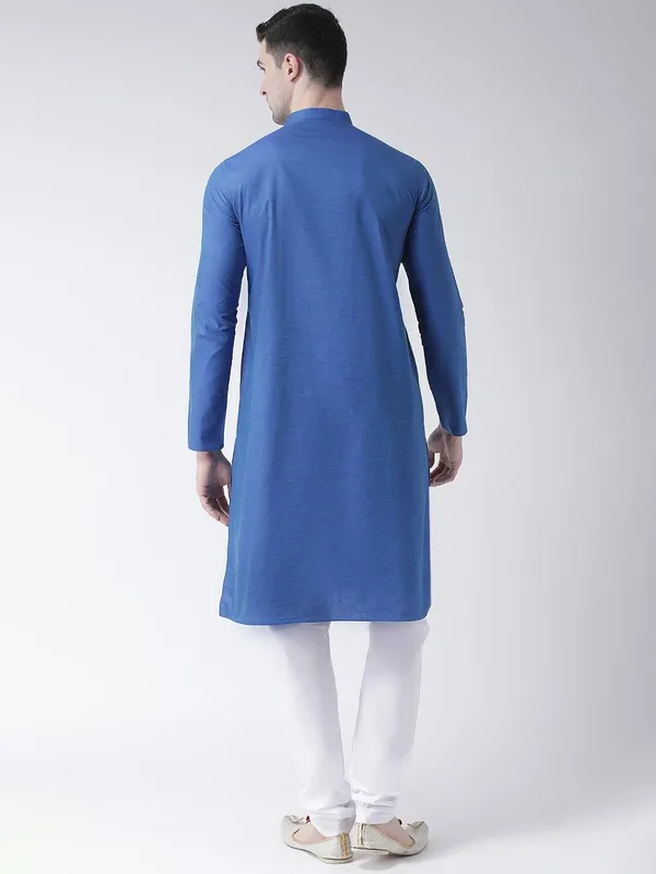 Tabard_Men_Solid_Straight_Kurta_(Blue)